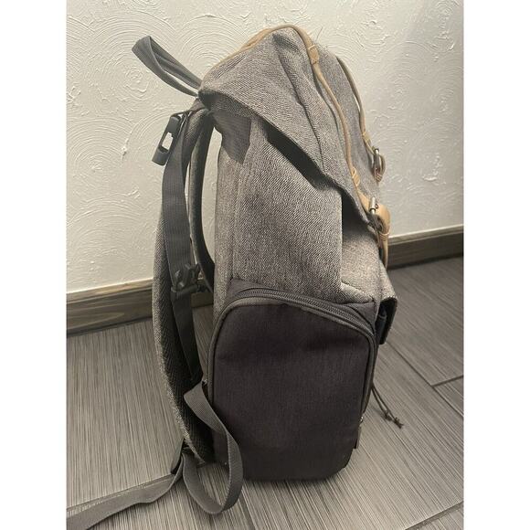 Eddie Bauer First Adventure Backpack Diaper Bag Bookbag Gray Black - Picture 4 of 14